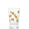 Bicchiere di vetro trasparente con motivo a fettine d'arancia, ideale per acqua e succhi. - 401-500ml / Tazze da colazione limone