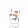 Bicchiere di vetro trasparente stampato con fragole carine per latte, succo, caffè o uso domestico. - 401-500ml / Tazza da colazione fragola