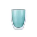 Creative double layer insulated glass cup coffee mug for home and office use anti-scald design - 350ml