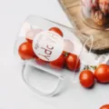 Minimalistische hitzebeständige Glaskanne mit Henkel, transparente Teetasse Variante. - Gerader Becher Happy