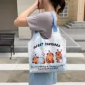 Cute Capybara Canvas Tote Bag Large Capacity Casual Shoulder Bag Student Daily Commuting - Capybara Sweet Dream
