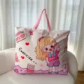 Süße Cartoon Druck Steppdecken Aufbewahrungstasche wasserdichte große Reise Handtasche rosa - Fitness-Mädchen