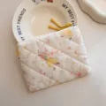Korean quilted cute bunny coin purse, soft portable mini storage bag for lipstick earphones. - Bouquet Rabbit