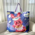 Große Bettdecken-Aufbewahrungstasche mit süßem Hasen-Motiv, wasserdicht, praktischer Shopper. - Süßer Surfender Hase