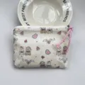 Cute cartoon print canvas zipper pouch, mini cotton coin purse for lipstick and earphones. - Cake Rabbit and Star Bear