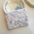 Korean cartoon quilted coin purse cute soft mini storage bag for lipstick and earphones - Cat Sweet Dream