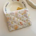 Korean cartoon quilted coin purse cute soft portable mini storage bag for lipstick earphone - Little Animal Party