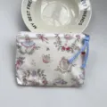 Cute cartoon print cotton coin purse with blue braided zipper for mini items storage SKU - Forest Ballet Rabbit