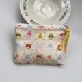 Cute cartoon print cotton coin purse zipper small pouch for storing lipstick and keys. - Warm Plaid Cat Diary