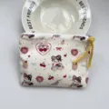 Cute cartoon printed canvas coin pouch zipper storage bag for lipstick and earphones - Bib Sweet Cat Diary