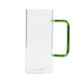 Clear glass square mug with green handle modern minimalist design for daily coffee milk tea - 301-400ml / Square Mug (Green Handle)
