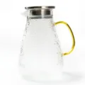 Carafe à eau en verre martelé résistant à la chaleur avec couvercle filtre et poignée - Pichet Dudu