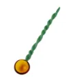 Cute Korean style colorful glass spoon with spiral handle for coffee and dessert stirring. - Amber Twist Spoon Head