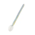 Transparent glass coffee stirring spoon with cute blue and yellow spiral striped handle. - YX0706