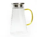 Carafe à eau en verre résistant à la chaleur avec texture martelée et couvercle en inox. - Théière carrée martelée