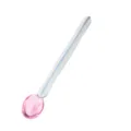Cute candy colored glass coffee spoon with spiral handle for daily kitchen use and desserts. - YX0707