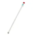 Cute snowman glass stirring rod for coffee and drinks, transparent stick with lovely design. - YX0801