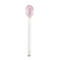 Clear glass coffee spoon pink cute heat resistant dessert mixing spoon for milk drink 1pc - Pink