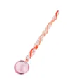 Korean cute candy colored glass coffee stirring spoon featuring a twisted spiral handle. - Pink Twist Spoon Head