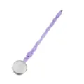 Purple twisted glass coffee stirring spoon candy style clear long handle beverage spoon - Transparent Twist Spoon Head