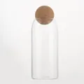 Clear glass storage jar with round cork ball lid for coffee beans, tea and dry food storage. - Large 1300ml