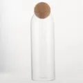 Clear glass storage jar with a spherical cork lid, ideal for coffee beans and tea. - Extra Large 1500ml