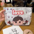 Süße Cartoon Canvas Kosmetiktasche mit Reißverschluss, tragbare Make-up Aufbewahrung für Reisen. - Großohr Mädchen