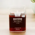 Minimalistische vierkante hittebestendige glazen beker voor water koffie melk en drankjes. - Korte kroon