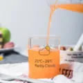 Clear glass cup with weather print, creative daily drinking mug for juice and milk. - 301-400ml / Partly Cloudy Straight Cup