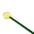 Japanese heat-resistant glass stirring rod green handle amber top for coffee juice - Yellow Spoon with Green Handle