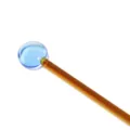 Heat-resistant glass stirring rod with blue top and amber long handle for coffee and juice. - Blue Spoon with Amber Handle