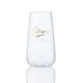 Klares Glas mit goldenem Held-Zitat-Druck, ideal für Wasser, Saft, Milch und täglichen Gebrauch. - 301-400ml / Hoher Mousse-Becher (Modell H)