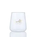 Klares Borosilikatglas Tasse mit goldenem Buchstaben Druck für Milch Saft Wasser Alltag. - 301-400ml / Flacher Mousse-Becher (Modell S)