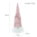 Weihnachten rosa Pailletten Gnome Plüsch Ornament mit Licht, festliche Feiertag Hängedeko. - Rosa