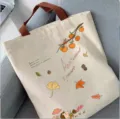 Sac cabas en toile pour femme, grand sac à épaule avec motif de récolte d'automne mignon. - Feuilles d'automne