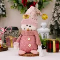 Pink Christmas snowman gnome doll ornament for holiday home window display decoration. - Snowman / Pink