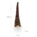 Gnomo di Natale in peluche con cappello a maglia di paillettes e barba bianca decorazione 26cm - Marrone