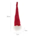 Ornamento peluche gnomo di Natale rosso con luce LED, cappello lavorato a maglia decoro - Rosso