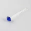 Cuillère à mélanger en verre à long manche rose bleue, jolie cuillère à dessert transparente - Cuillère à fleur bleue