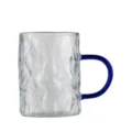 Transparante glazen mok met blauw handvat, hittebestendige koffiekop voor dagelijks gebruik. - 300ml / Blauw Handvat