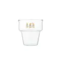 Transparant glazen koffiekopje met schattige cartoon print stapelbaar ontwerp waterbeker - 250ml / IJsbeker met Patroon