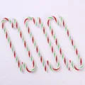 Christmas candy cane variant ornament, red white green striped holiday tree hanging decoration. - 6 Pieces Set / Red Green White Striped