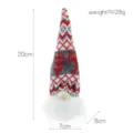 Weihnachtlicher beleuchteter Wichtel Pluesch Ornament gesichtslose Puppe Haengend 20cm - Grauer Streifen Stil