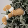 Christmas tree gingerbread man leg decoration plush hanging ornament holiday party decor - Gingerbread Plush Elf Leg