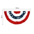 Bandiera americana a ventaglio plissettata, 180x90cm decorazione patriottica esterna per giardino. - 60*120cm