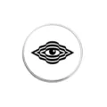 Geometrische psychedelische oog metalen broche zwart witte abstracte pin badge accessoire - Ronde Stijl(YP3337)