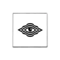 Geometrische psychedelische alziend oog metalen broche speld, zwart-wit abstract design. - Vierkante Stijl(ZP3337)