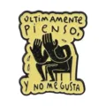 Funny Spanish quote enamel pin metal brooch abstract character badge for jacket accessories. - Sitting Character Style (QHXZ6988)