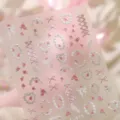 Exquisite Nagelaufkleber im französischen Ballett-Stil mit rosa Rosen und Spitze TL-475 - TL-475 Neues Relief