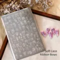 Nail art stamping plate TG-057 with delicate bowknot and butterfly designs - TG-057 Bowknot Style / TG-057